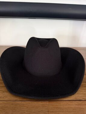 Anthropologie Black Felt Western Hat